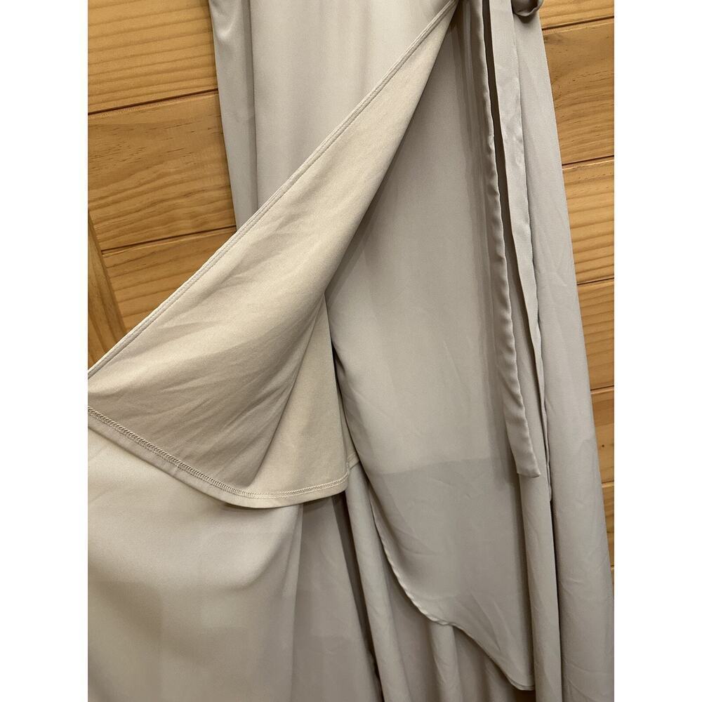 SHOW ME YOUR MUMU Dress Womens Large Mariah Wrap Dress Beige Hi-low - Picture 8 of 12